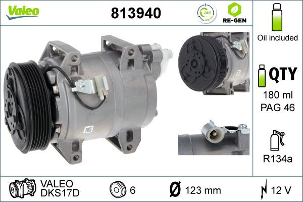 Valeo 813940 - Компрессор кондиционера autospares.lv