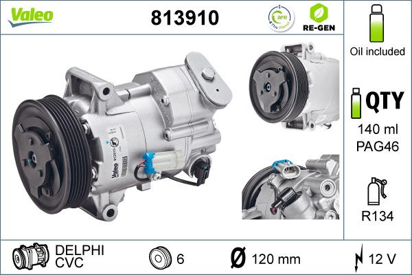 Valeo 813910 - Компрессор кондиционера autospares.lv