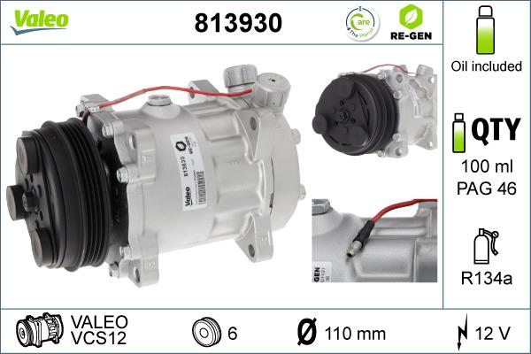 Valeo 813930 - Компрессор кондиционера autospares.lv