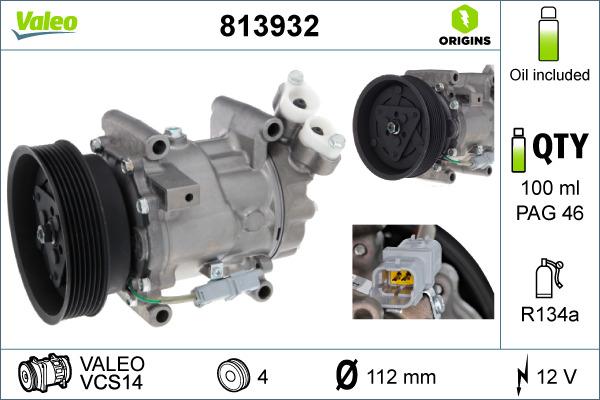 Valeo 813932 - Компрессор кондиционера autospares.lv