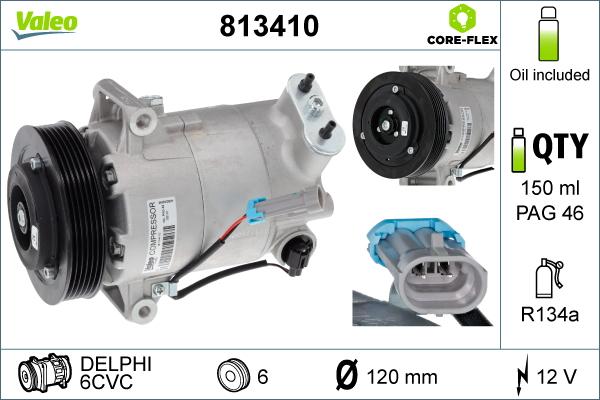 Valeo 813410 - Компрессор кондиционера autospares.lv