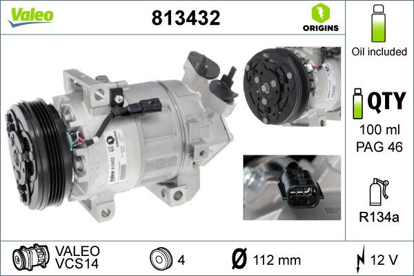 Valeo 813432 - Компрессор кондиционера autospares.lv