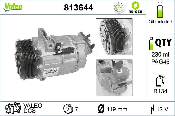 Valeo 813644 - Компрессор кондиционера autospares.lv