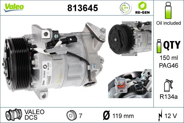 Valeo 813645 - Компрессор кондиционера autospares.lv