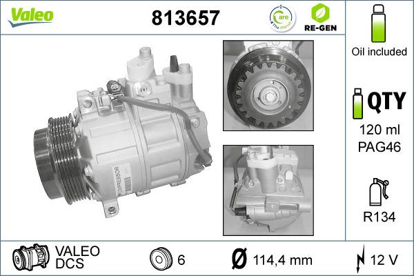 Valeo 813657 - Компрессор кондиционера autospares.lv