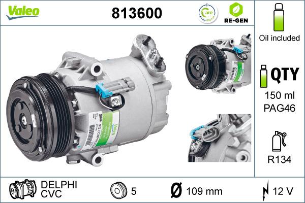 Valeo 813600 - Компрессор кондиционера autospares.lv