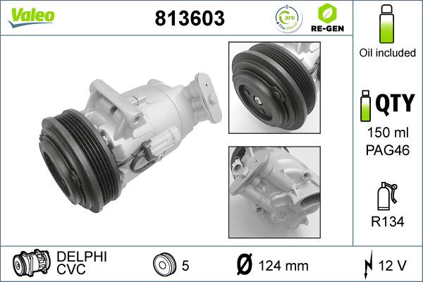 Valeo 813603 - Компрессор кондиционера autospares.lv