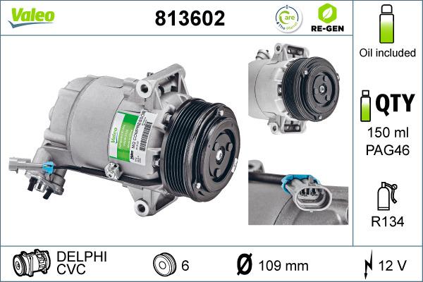 Valeo 813602 - Компрессор кондиционера autospares.lv