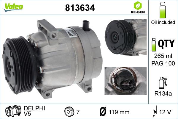 Valeo 813634 - Компрессор кондиционера autospares.lv