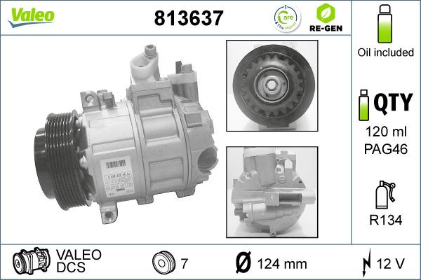 Valeo 813637 - Компрессор кондиционера autospares.lv