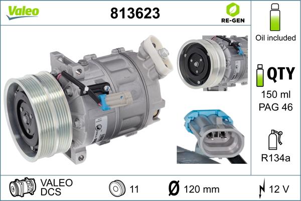 Valeo 813623 - Компрессор кондиционера autospares.lv