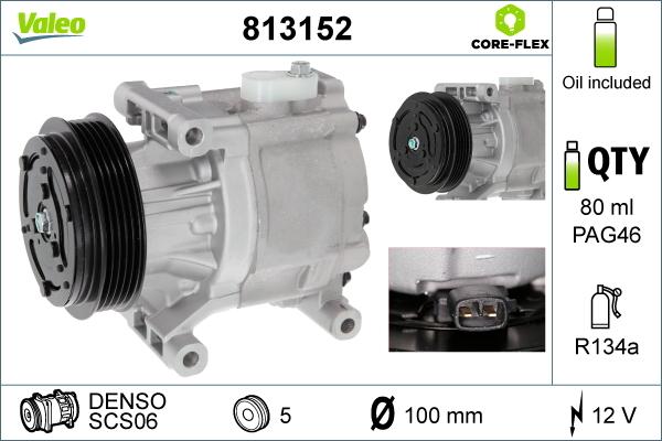 Valeo 813152 - Компрессор кондиционера autospares.lv