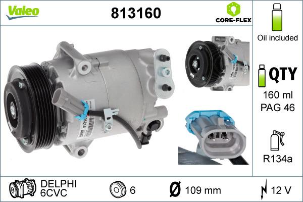 Valeo 813160 - Компрессор кондиционера autospares.lv