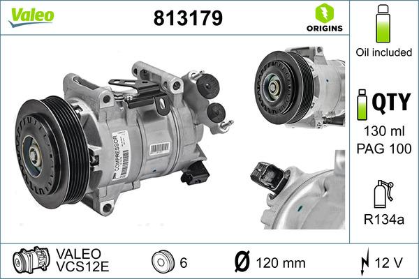 Valeo 813179 - Компрессор кондиционера autospares.lv