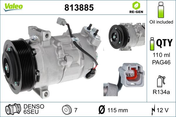 Valeo 813885 - Компрессор кондиционера autospares.lv