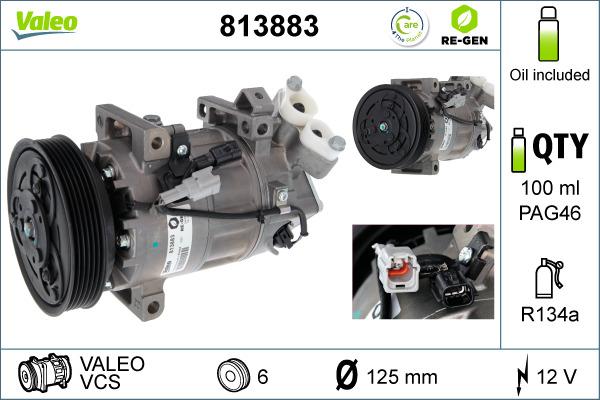 Valeo 813883 - Компрессор кондиционера autospares.lv