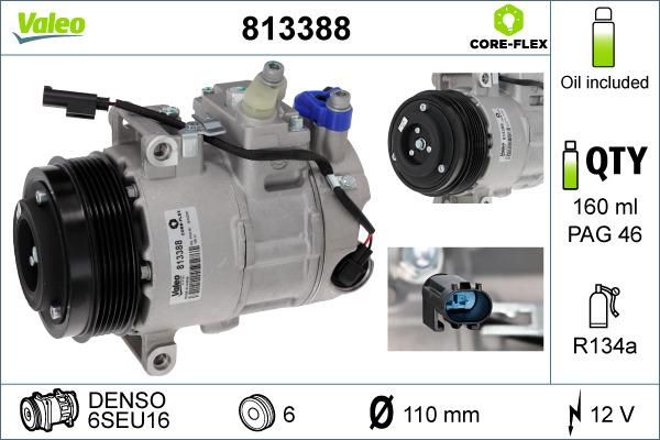 Valeo 813388 - Компрессор кондиционера autospares.lv