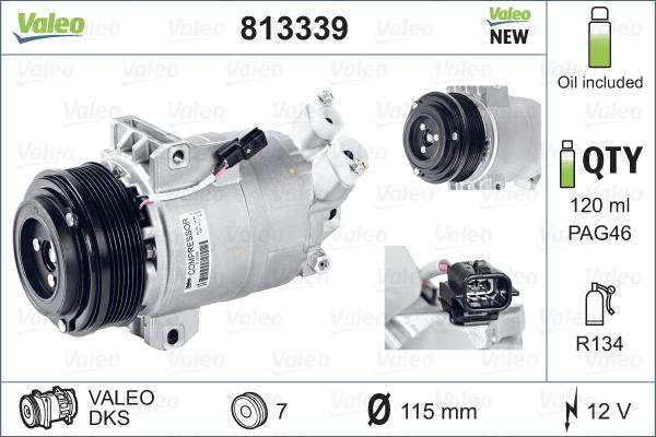 Valeo 813339 - Компрессор кондиционера autospares.lv