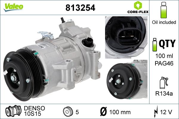 Valeo 813254 - Компрессор кондиционера autospares.lv