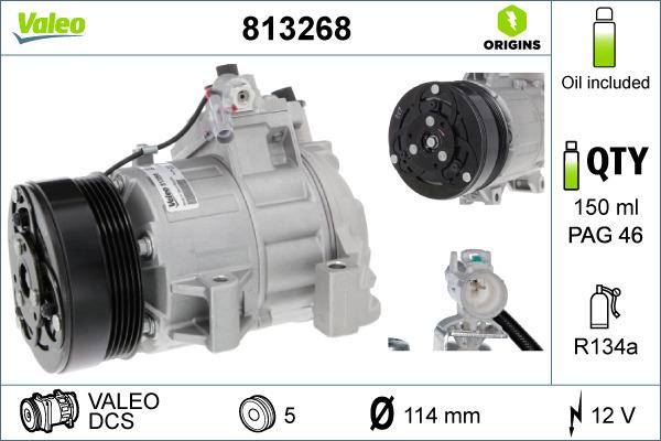 Valeo 813268 - Компрессор кондиционера autospares.lv