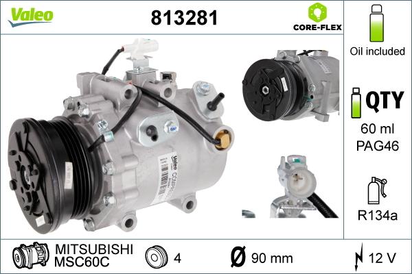 Valeo 813281 - Компрессор кондиционера autospares.lv