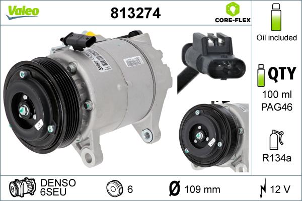 Valeo 813274 - Компрессор кондиционера autospares.lv