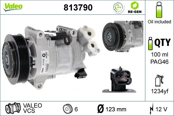 Valeo 813790 - Компрессор кондиционера autospares.lv