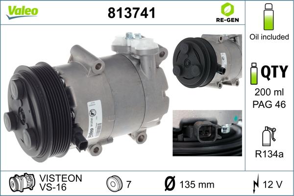 Valeo 813741 - Компрессор кондиционера autospares.lv