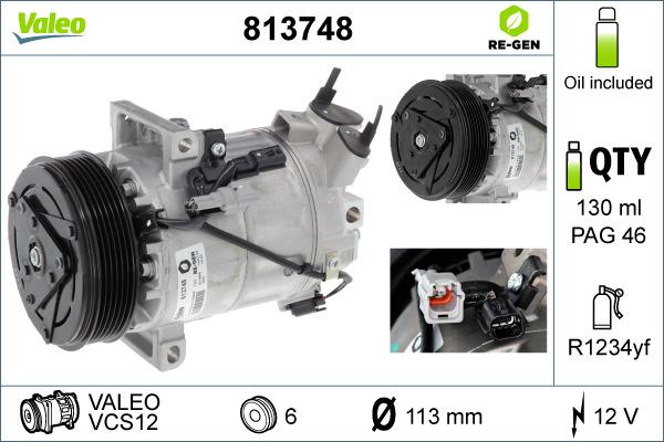 Valeo 813748 - Компрессор кондиционера autospares.lv