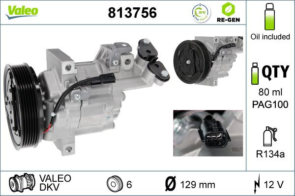 Valeo 813756 - Компрессор кондиционера autospares.lv