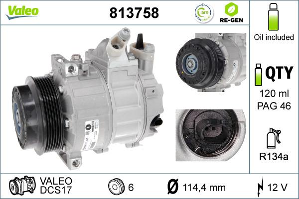 Valeo 813758 - Компрессор кондиционера autospares.lv