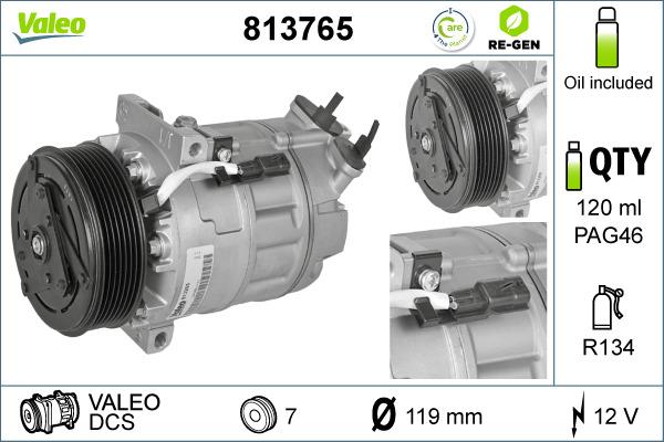 Valeo 813765 - Компрессор кондиционера autospares.lv