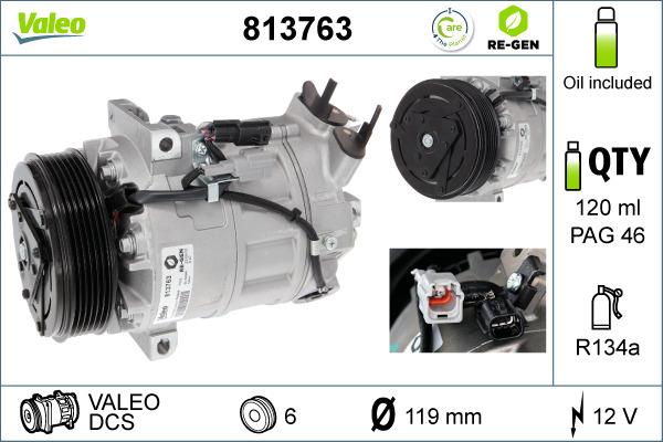 Valeo 813763 - Компрессор кондиционера autospares.lv