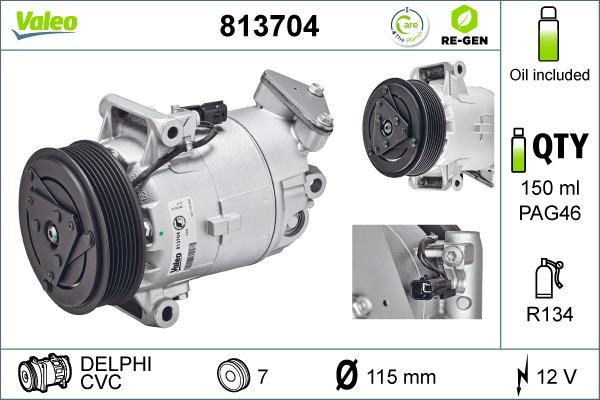 Valeo 813704 - Компрессор кондиционера autospares.lv