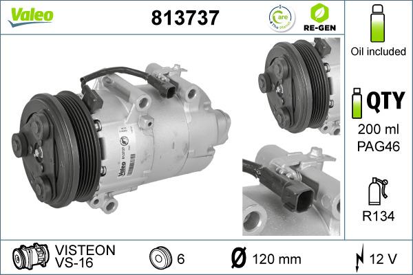 Valeo 813737 - Компрессор кондиционера autospares.lv