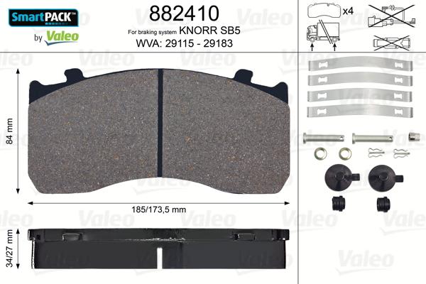 Valeo 882410 - Тормозные колодки, дисковые, комплект autospares.lv