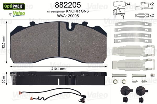 Valeo 882205 - Тормозные колодки, дисковые, комплект autospares.lv