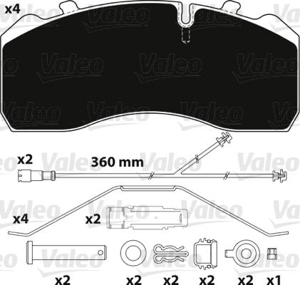 Valeo 882206 - Тормозные колодки, дисковые, комплект autospares.lv