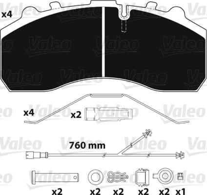 Valeo 882203 - Тормозные колодки, дисковые, комплект autospares.lv