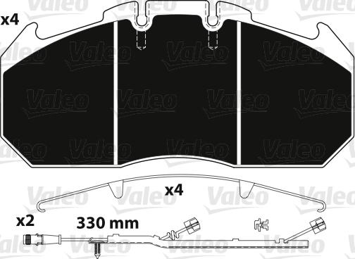 Valeo 882219 - Тормозные колодки, дисковые, комплект autospares.lv
