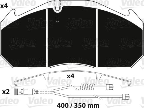 Valeo 882216 - Тормозные колодки, дисковые, комплект autospares.lv