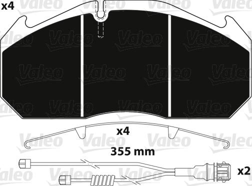 Valeo 882212 - Тормозные колодки, дисковые, комплект autospares.lv