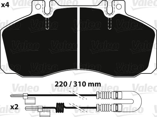 Valeo 882239 - Тормозные колодки, дисковые, комплект autospares.lv