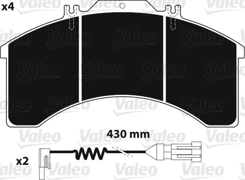 Valeo 882237 - Тормозные колодки, дисковые, комплект autospares.lv