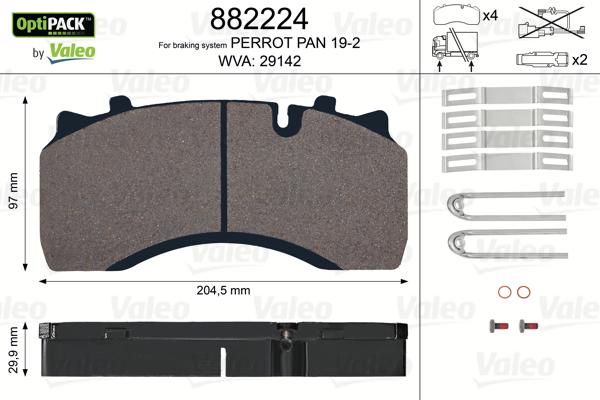 Valeo 882224 - Тормозные колодки, дисковые, комплект autospares.lv