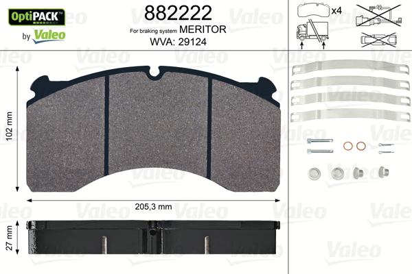 Valeo 882222 - Тормозные колодки, дисковые, комплект autospares.lv