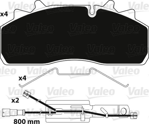 Valeo 882227 - Тормозные колодки, дисковые, комплект autospares.lv