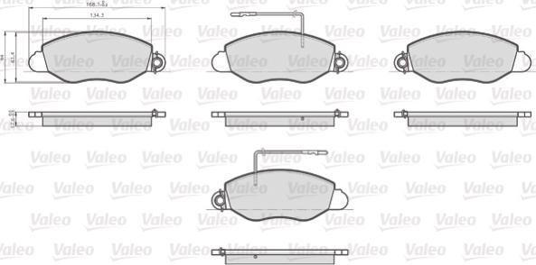 Valeo 872432 - Тормозные колодки, дисковые, комплект autospares.lv