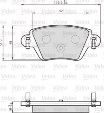 Valeo 872557 - Тормозные колодки, дисковые, комплект autospares.lv