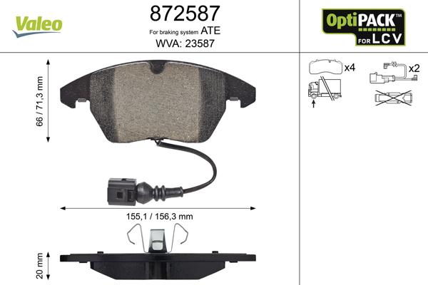 Valeo 872587 - Тормозные колодки, дисковые, комплект autospares.lv